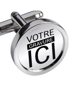 Boutons de manchettes gravé rond cadre