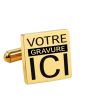 bouton de manchette or gravé