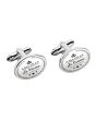 Boutons de manchettes gravé argent ovale