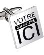 Boutons de manchettes gravé carré 17mm - on