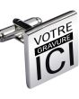 Boutons de manchettes gravé carré 18mm - on